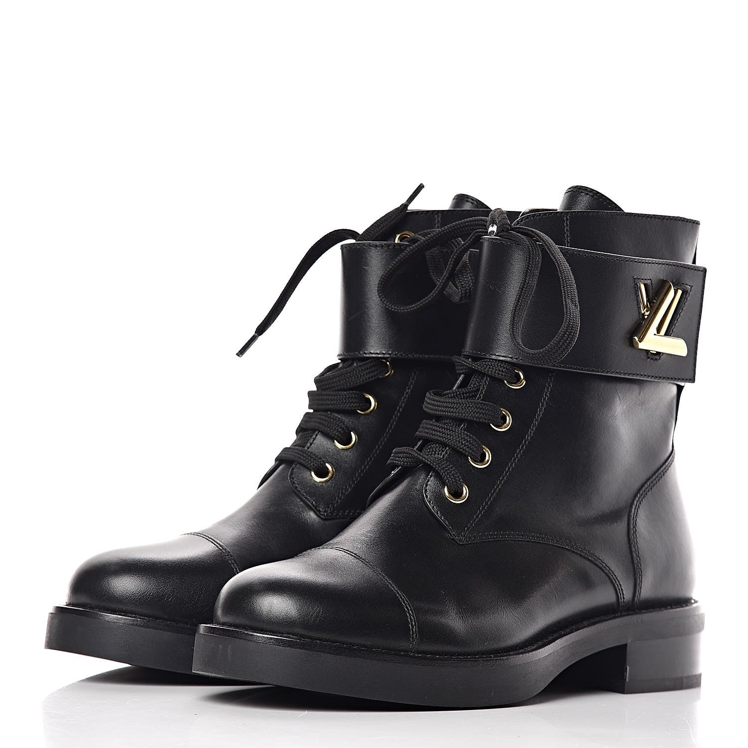 Louis Vuitton Calfskin Wonderland Ranger Boots 36 Black 3 of 11