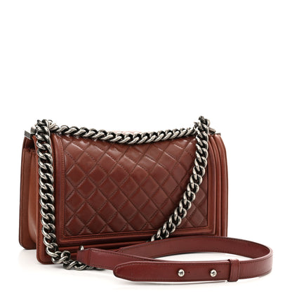 Chanel Lambskin Quilted Medium Boy Flap Burgundy 3 of 13