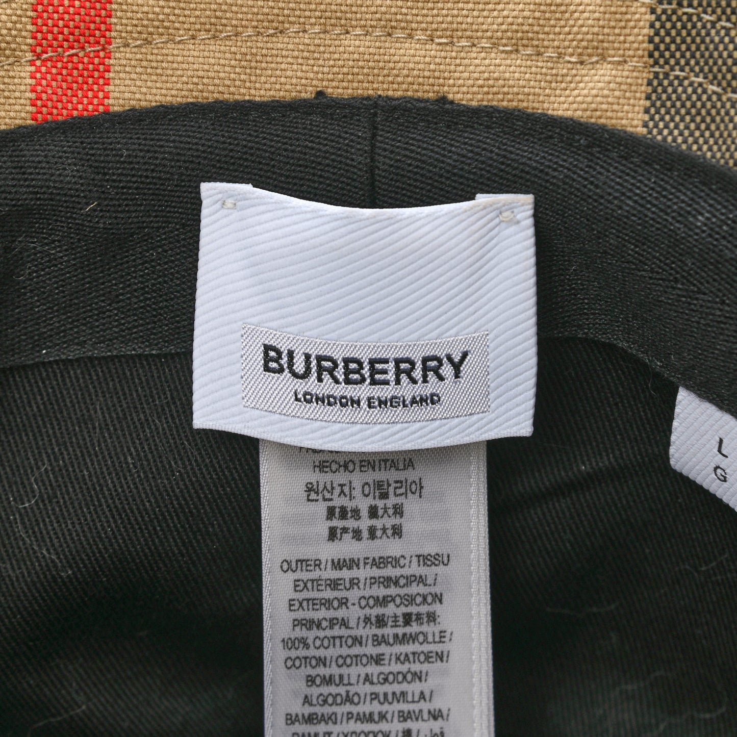 Technical Cotton Giant Check Bucket Hat L