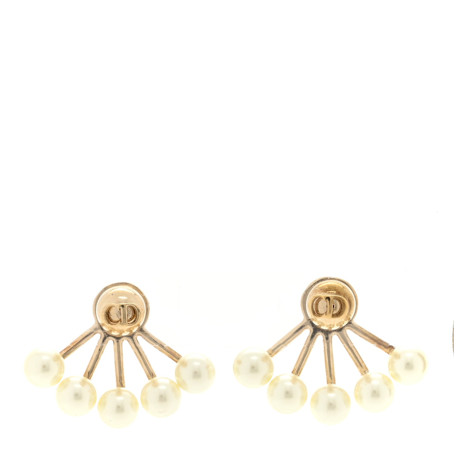 Christian Dior Pearl Petite CD Earrings Gold 1 of 4