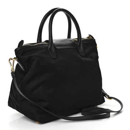 Prada Tessuto Nylon Saffiano Tote Black 2 of 11