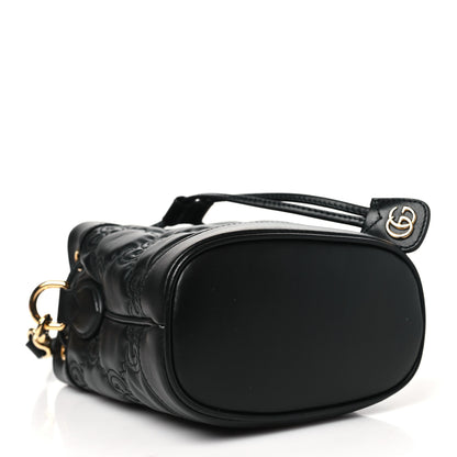 Gucci Calfskin GG Matelasse Bucket Bag Black 4 of 11