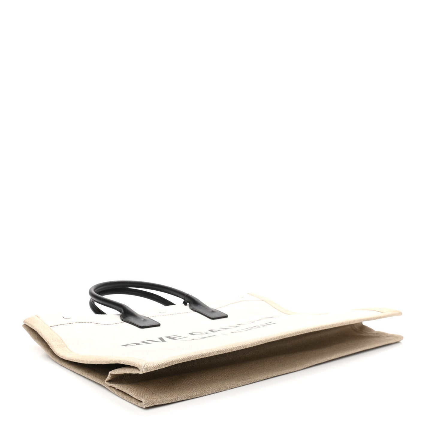 Linen Calfskin Rive Gauche Tote Optic White