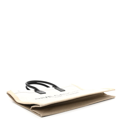 Saint Laurent Linen Calfskin Rive Gauche Tote Optic White 4 of 12