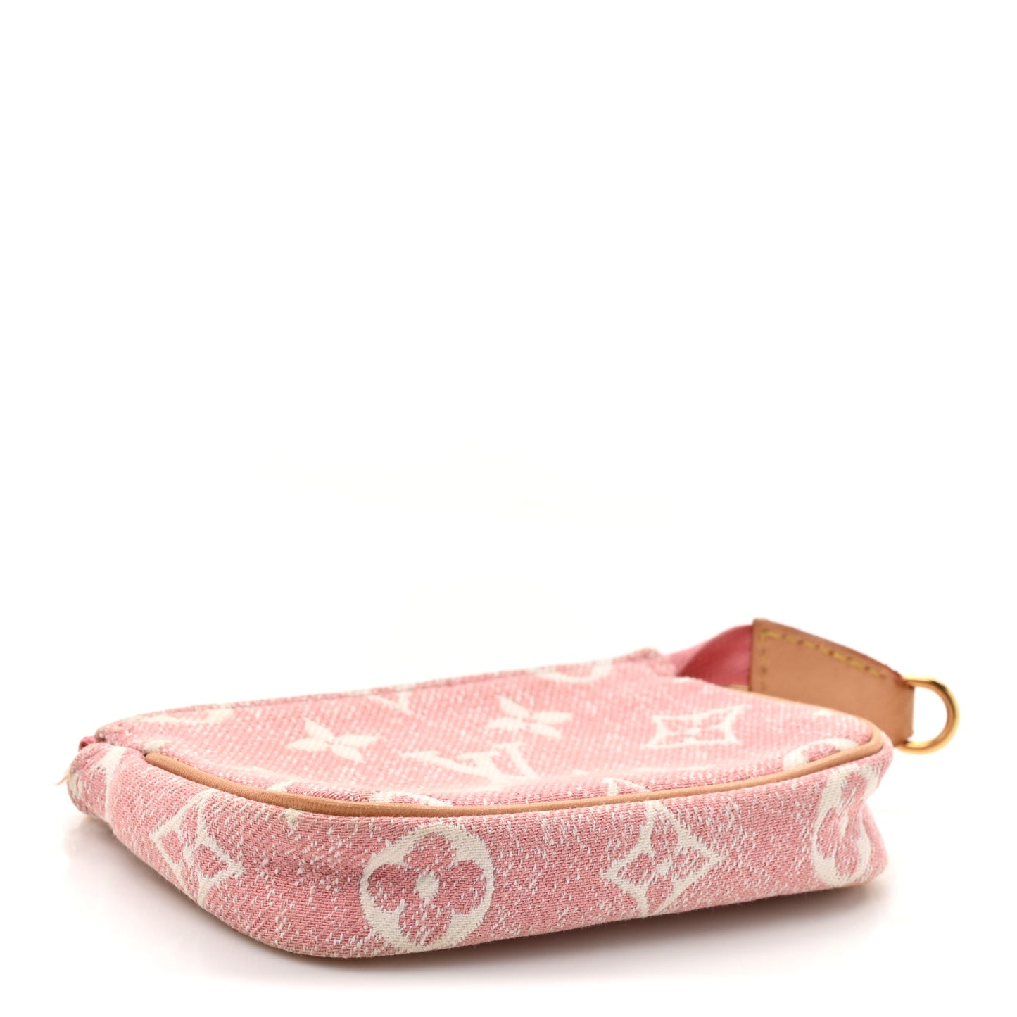 Denim Jacquard Monogram Micro Pochette Accessories Rose