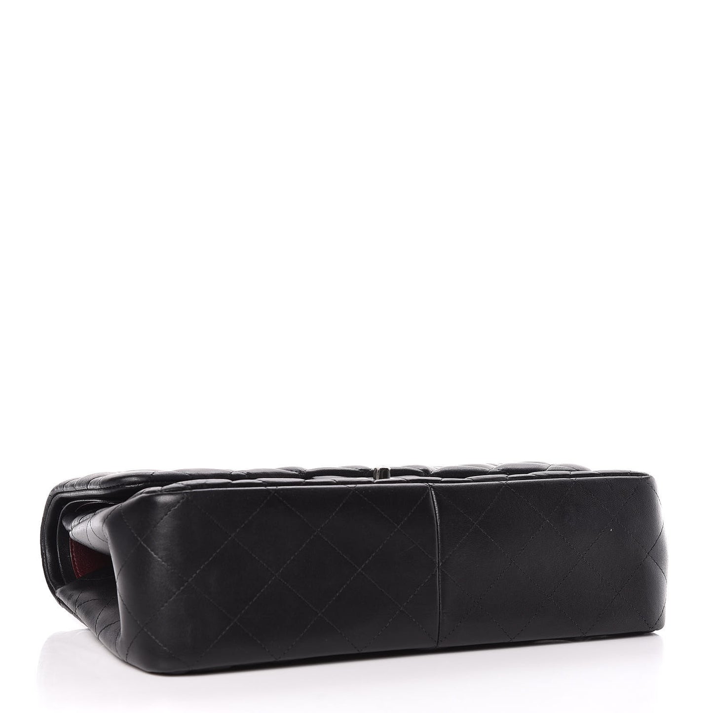 Lambskin Quilted Jumbo Double Flap Black