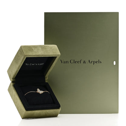 Van Cleef & Arpels 18K Yellow Gold Mother of Pearl Sweet Alhambra Butterfly Bracelet 5 of 5