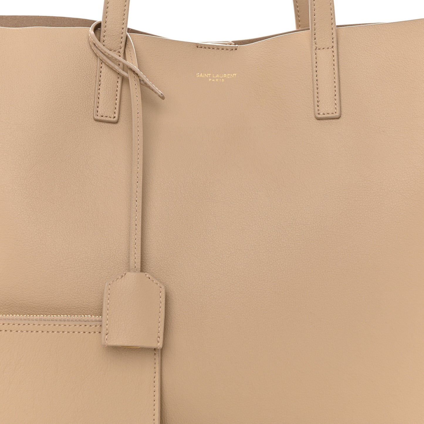 Calfskin Large Shopping Tote Dark Beige
