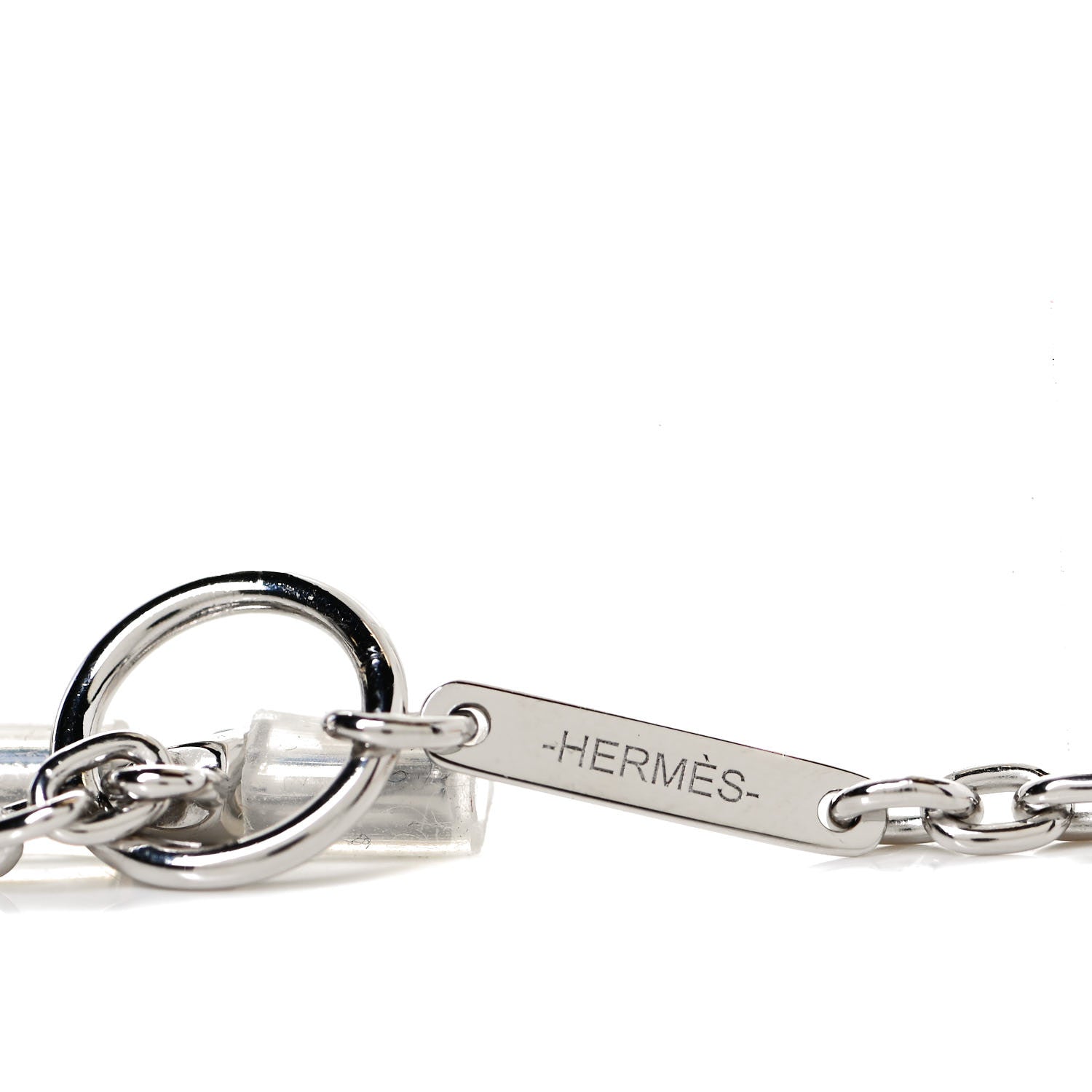 Hermes Lacquered Palladium Cavalier Necklace Black 5 of 7