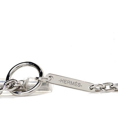 Hermes Lacquered Palladium Cavalier Necklace Black 5 of 7