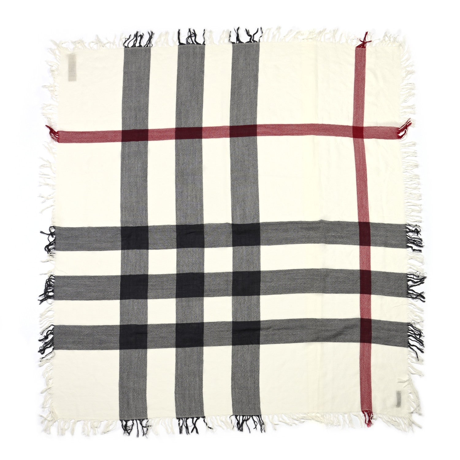 Burberry Merino Wool House Check Scarf Ivory 1 of 3