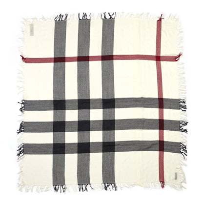 Burberry Merino Wool House Check Scarf Ivory 1 of 3