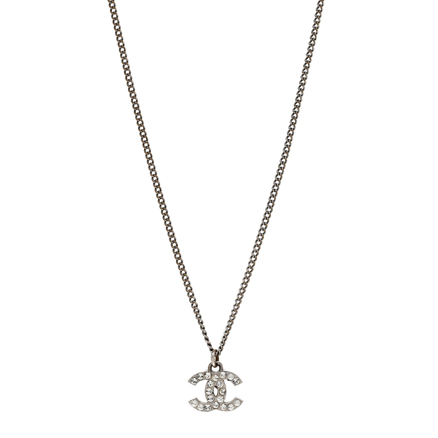 Crystal Timeless CC Necklace Silver