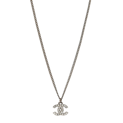 Chanel Crystal Timeless CC Necklace Silver 1 of 6
