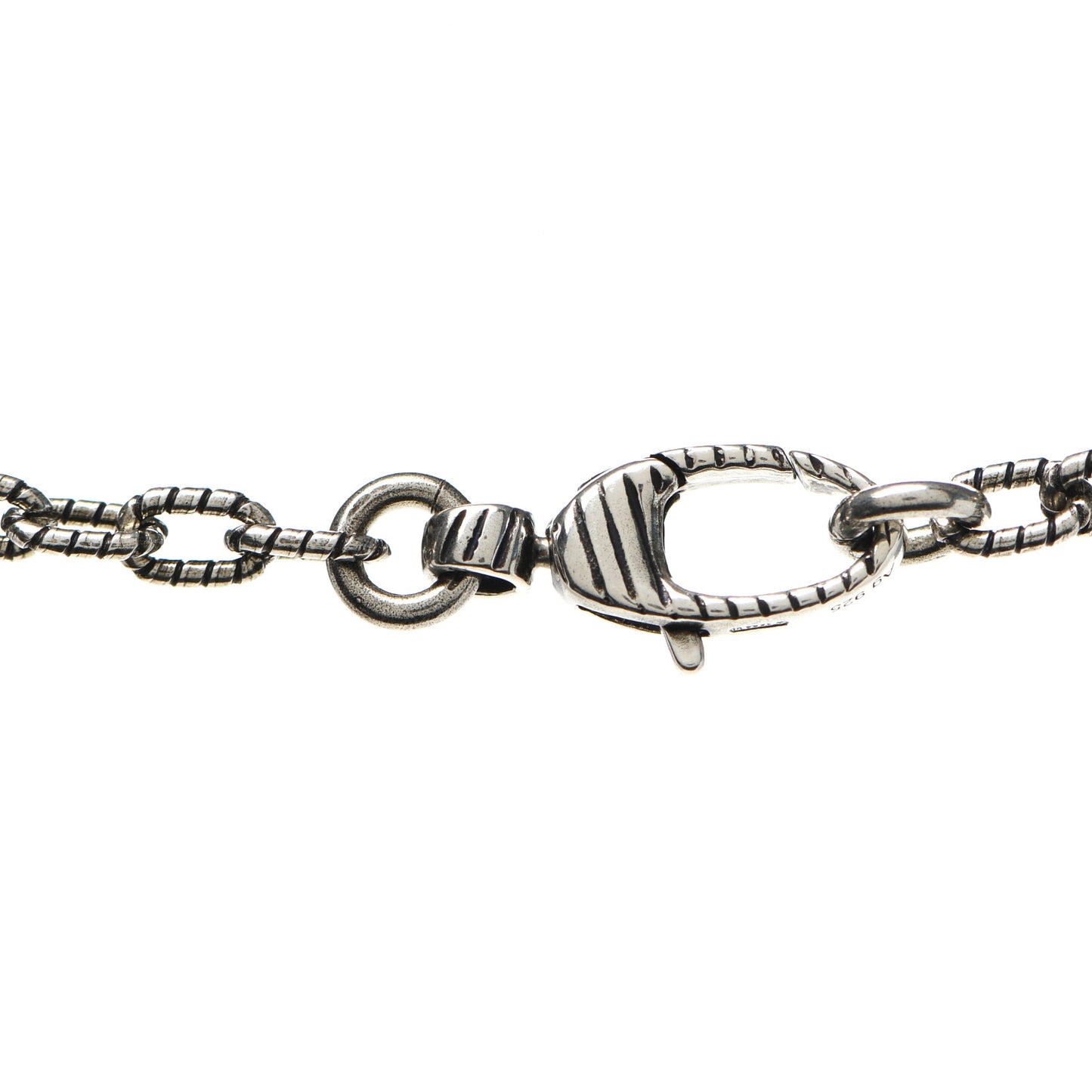 Sterling Silver Small Textured Interlocking G Pendant Necklace