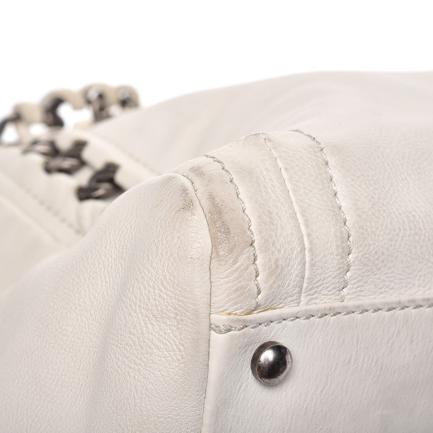 Chanel Calfskin Large East West Modern Chain Tote White 22 of 24