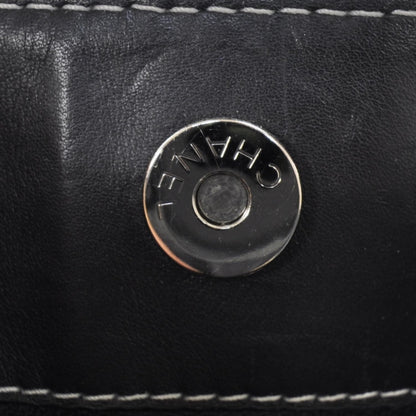 Chanel Leather Contrast Stitch Surpique Shoulder Bag Black 8 of 11