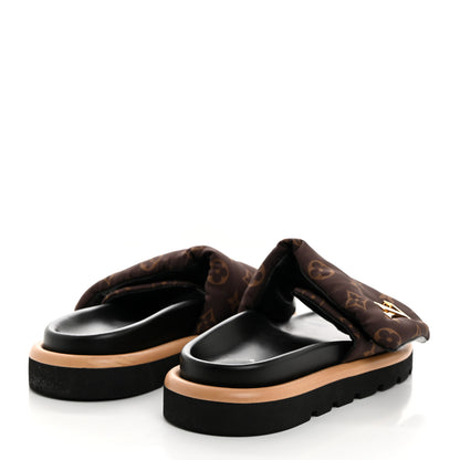 Louis Vuitton Nylon Monogram LV Pool Pillow Flat Comfort Mule Cacao Brown 4 of 9