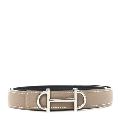 Hermes Swift Epsom 24mm Gamma Belt 80 Black Etoupe 1 of 4