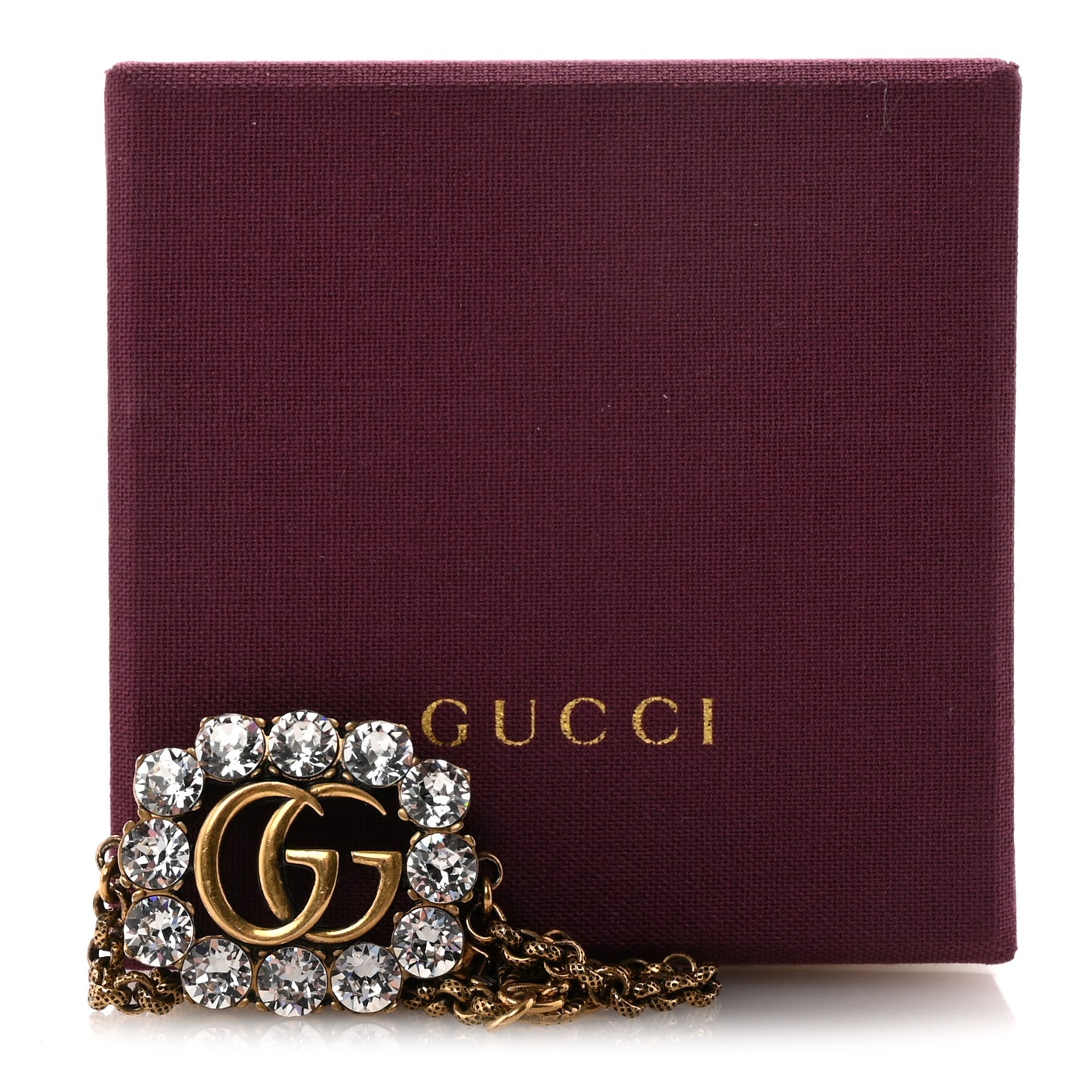 Metal Crystal Double G Bracelet Aged Gold