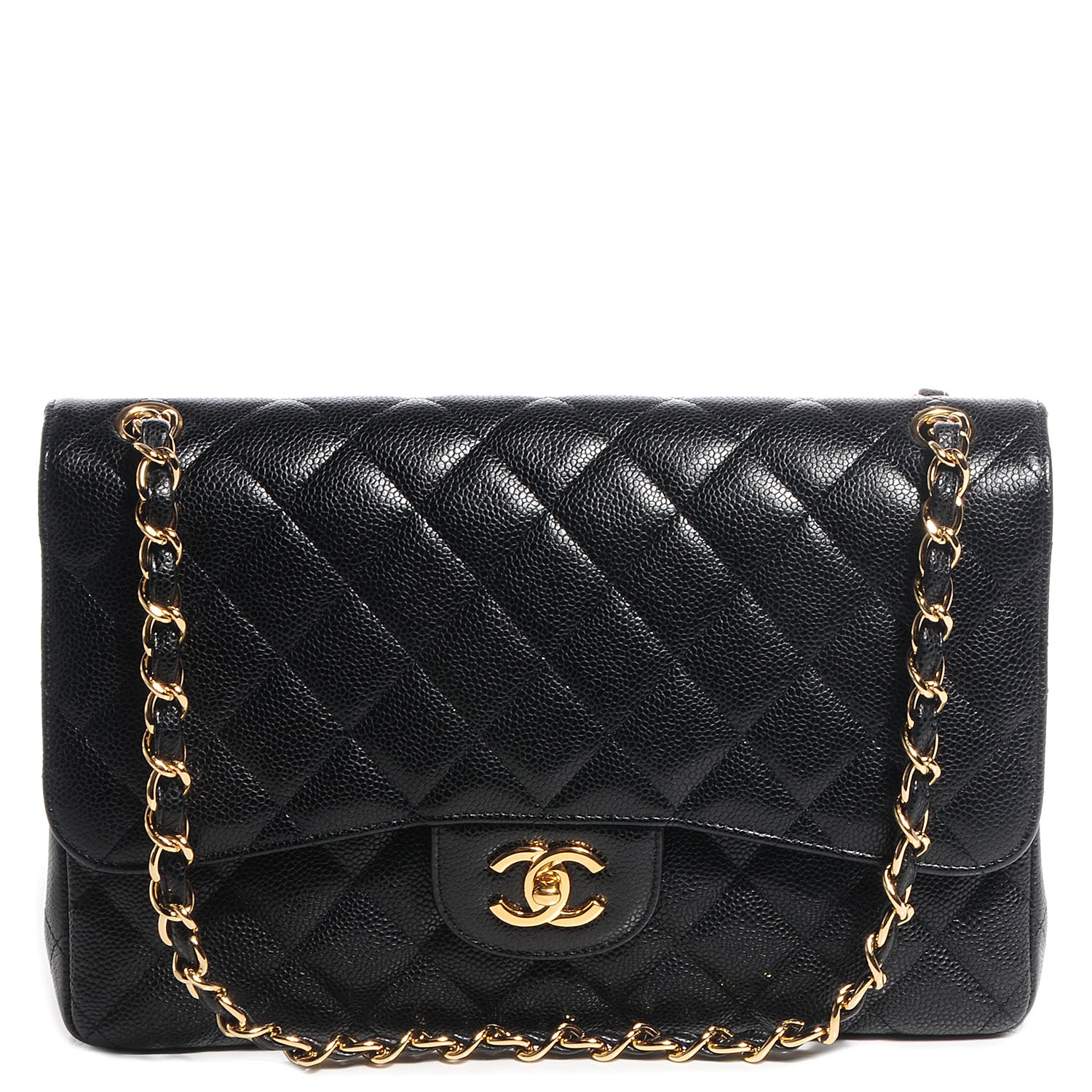 Chanel Caviar Quilted Jumbo Double Flap Black 1 of 9