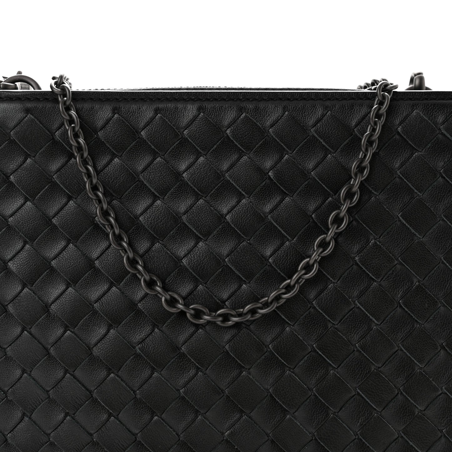 Nappa Intrecciato Chain Wallet Black