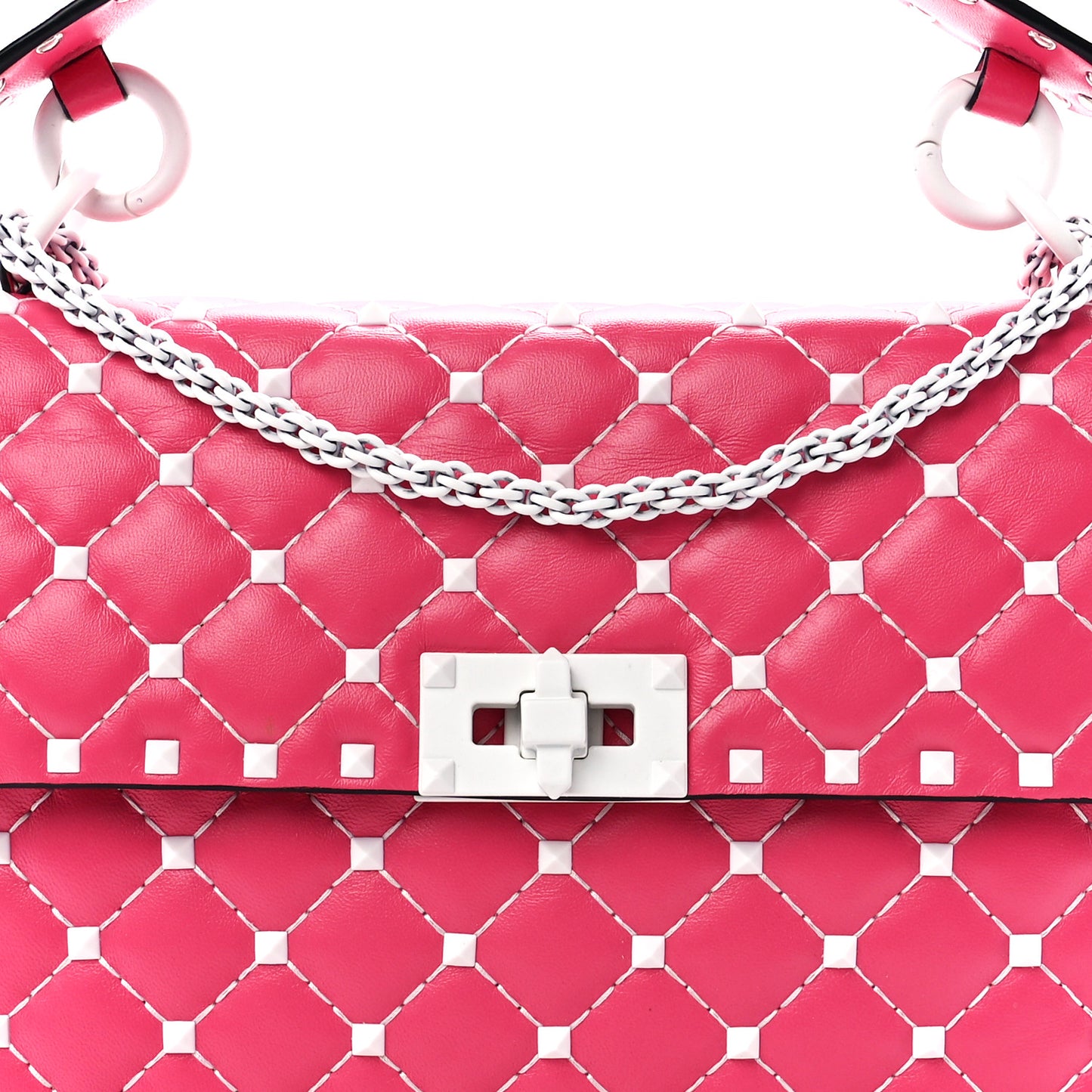 Lambskin Medium Free Rockstud Spike Shoulder Bag Shadow Pink