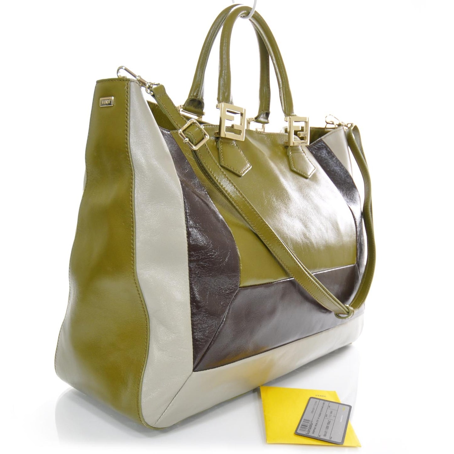 Leather Colorblock Twins Tote
