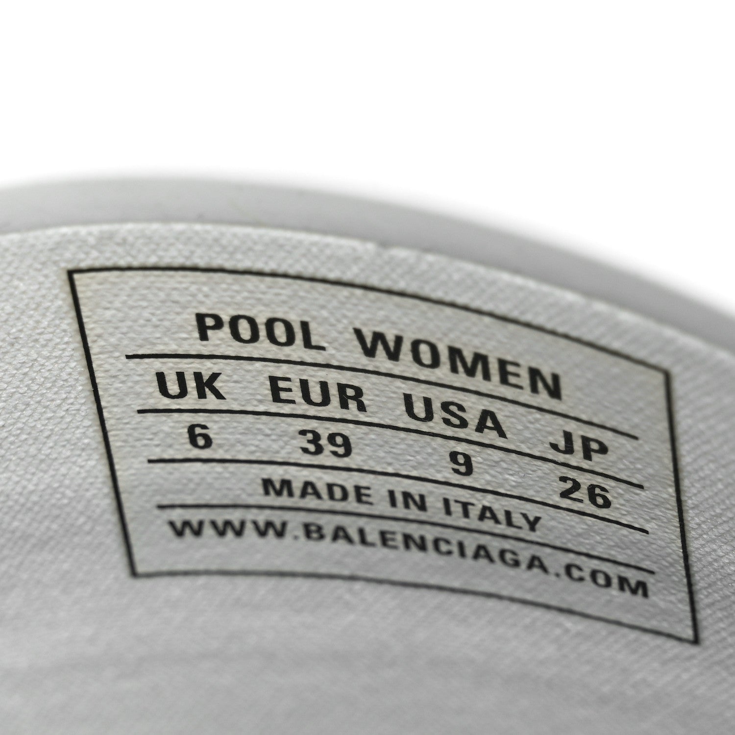 Balenciaga Rubber Womens Logo Pool Slide Sandals 39 Black White 8 of 9