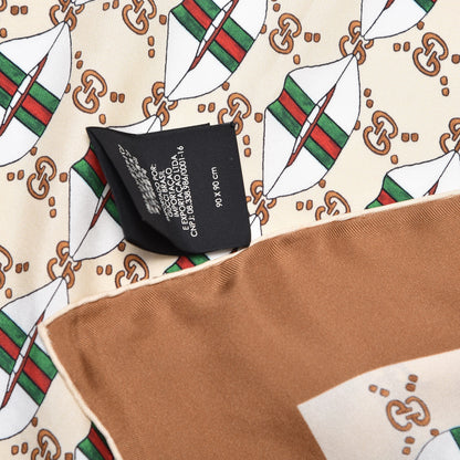 Gucci Silk GG Web Kisses Square Scarf 6 of 6