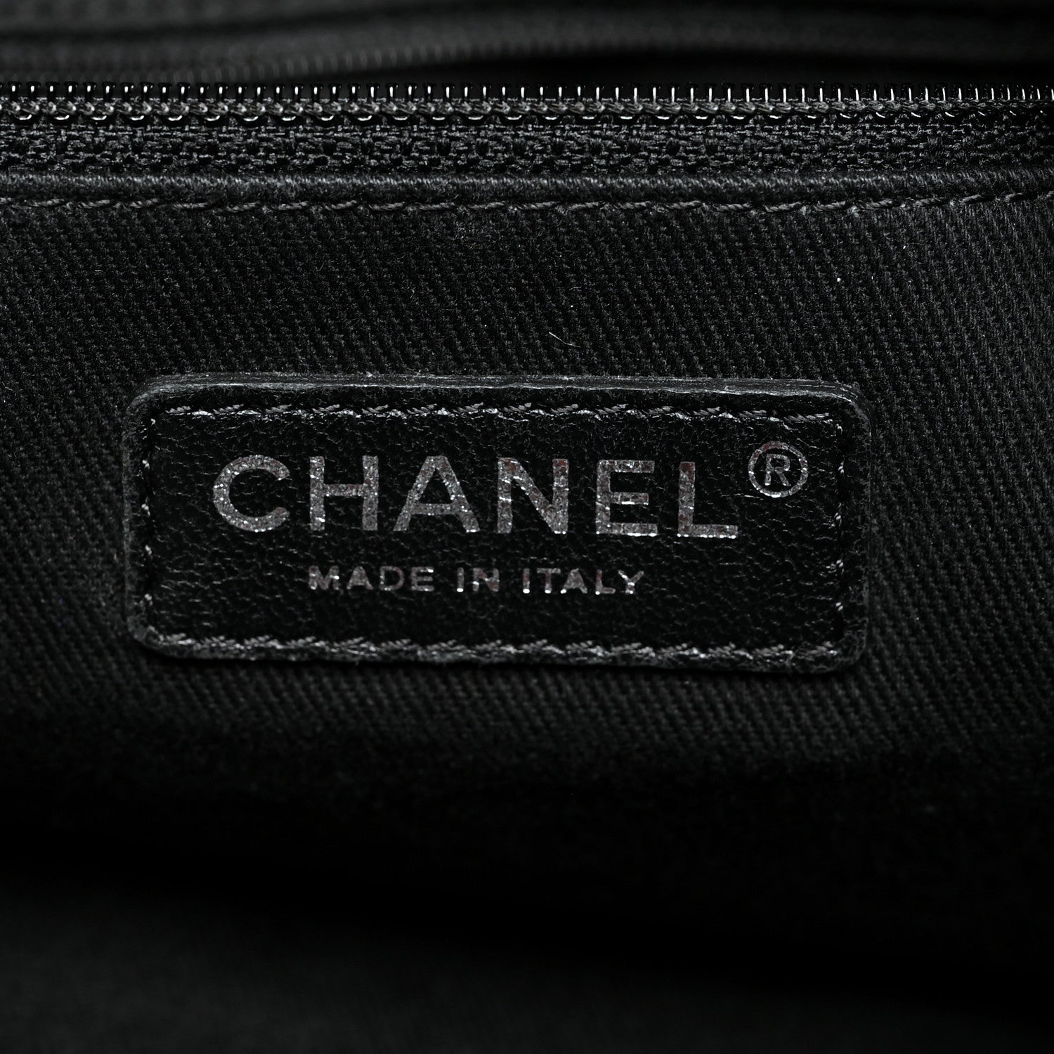 Chanel Calfskin Laser Cut Perforated CC Tote Black 6 of 12