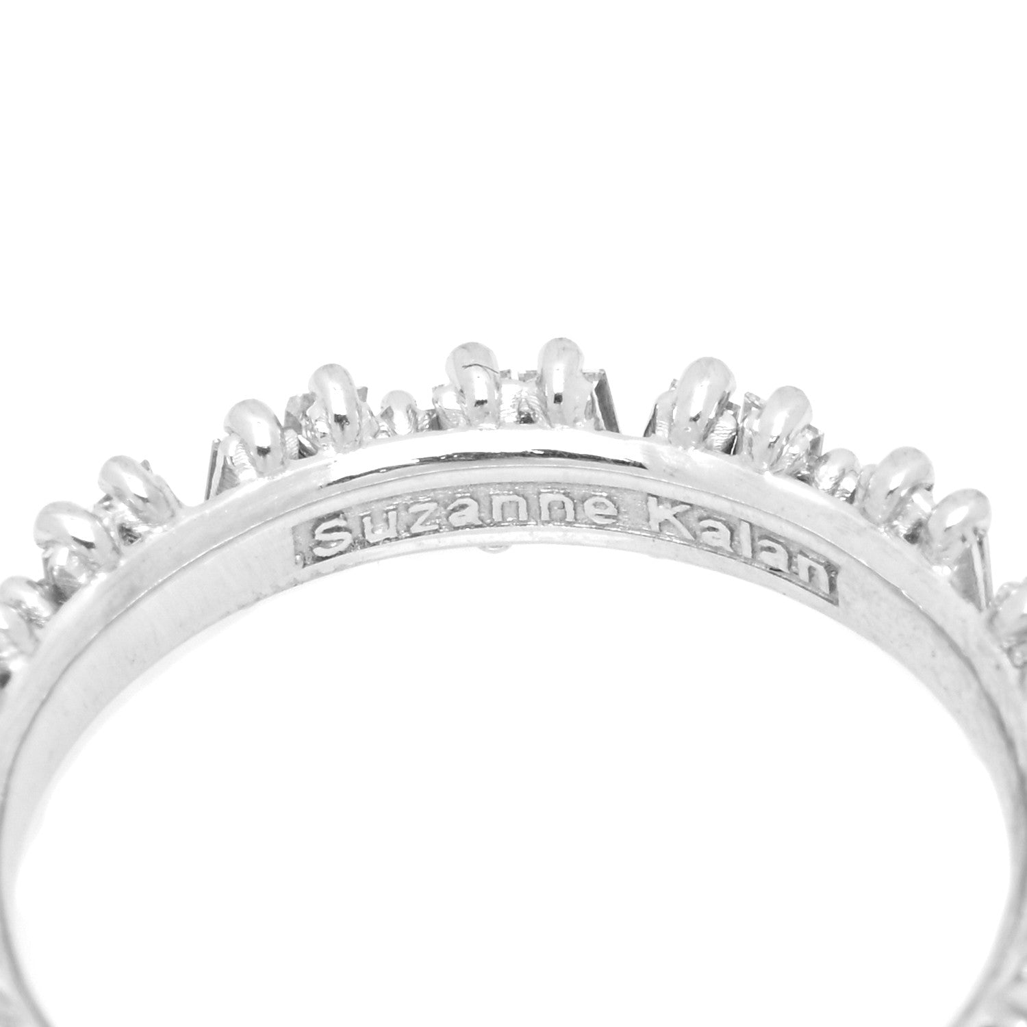 Suzanne Kalan 18K White Gold Diamond Classic Fireworks Eternity Band Ring 52 6 4 of 5