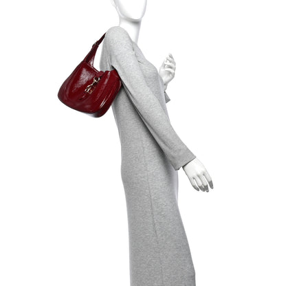 Gucci Patent Calfskin Small Jackie Shoulder Bag Rosso 2 of 10