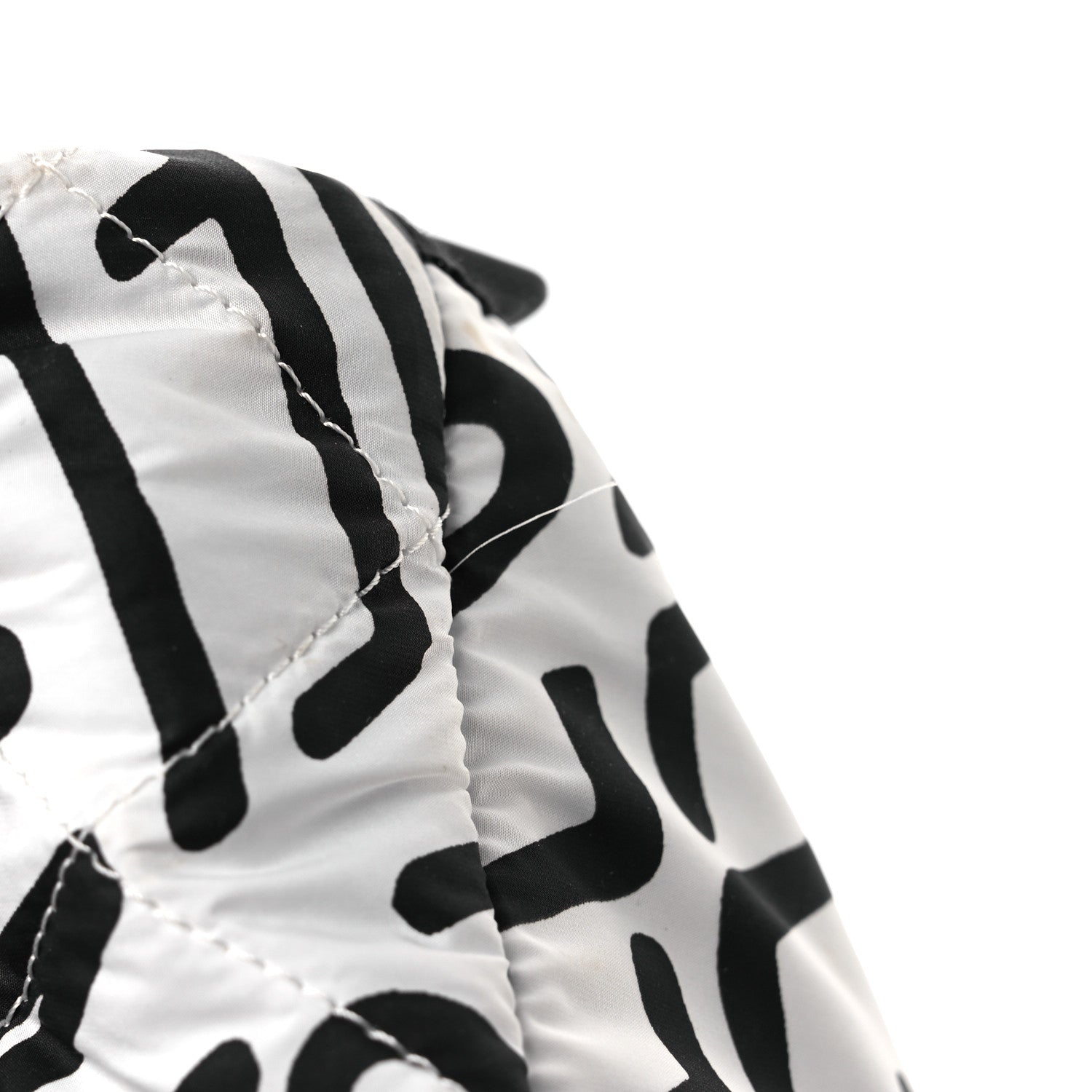 Chanel Nylon Printed Quilted Coco Neige Convertible Backpack Black White 16 of 18