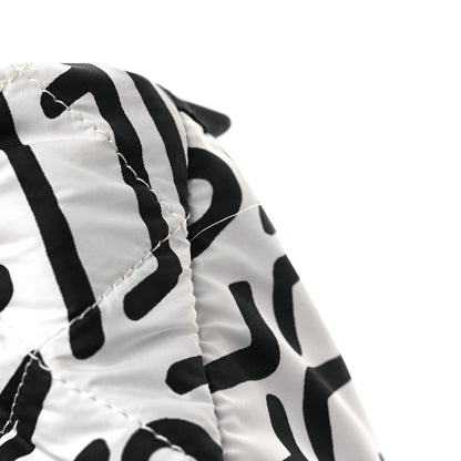 Chanel Nylon Printed Quilted Coco Neige Convertible Backpack Black White 16 of 18