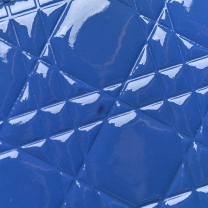 Christian Dior Patent Cannage Large Lady Dior Continental Zip Wallet Blue 10 of 10