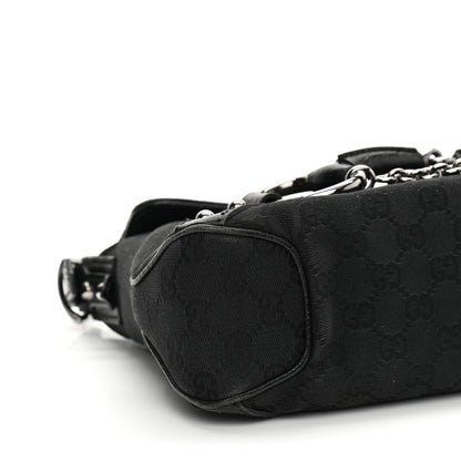 Gucci Monogram Horsebit Chain Flap Shoulder Bag Black 9 of 18