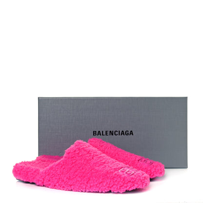 Balenciaga Faux Shearling Cosy BB Mules 38 Pink 7 of 7