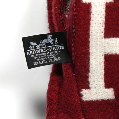 Hermes Wool Cashmere Avalon III Pillow PM Ecru Rouge 3 of 3
