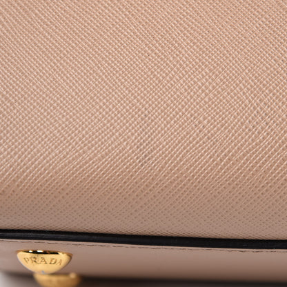Prada Saffiano City Calfskin Small Bibliotheque Top Handle Cammeo Granato 11 of 11