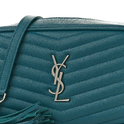 Saint Laurent Grain De Poudre Matelasse Monogram Mini Lou Camera Bag Petrol Green 8 of 11