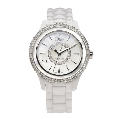 Christian Dior Stainless Steel Ceramic Diamond Bezel Mother of Pearl 38mm Dior VIII Automatic Watch White 1 of 7