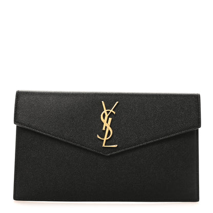 Saint Laurent Grain De Poudre Uptown Pouch Black 2 of 16