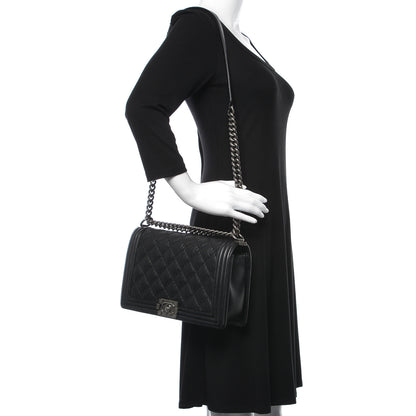 Chanel Calfskin Quilted Double Stitch New Medium Boy Flap Black 2 of 10