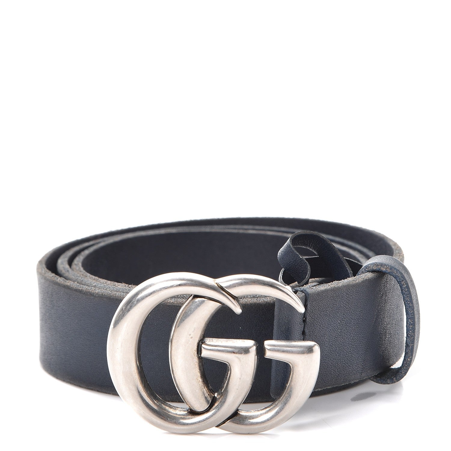 Gucci Cuoio Toscano Nickel Double G 30mm Belt 90 36 Blue 1 of 10