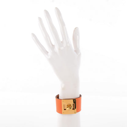Hermes Chamonix Kelly Dog Bracelet Cuff Orange 2 of 7
