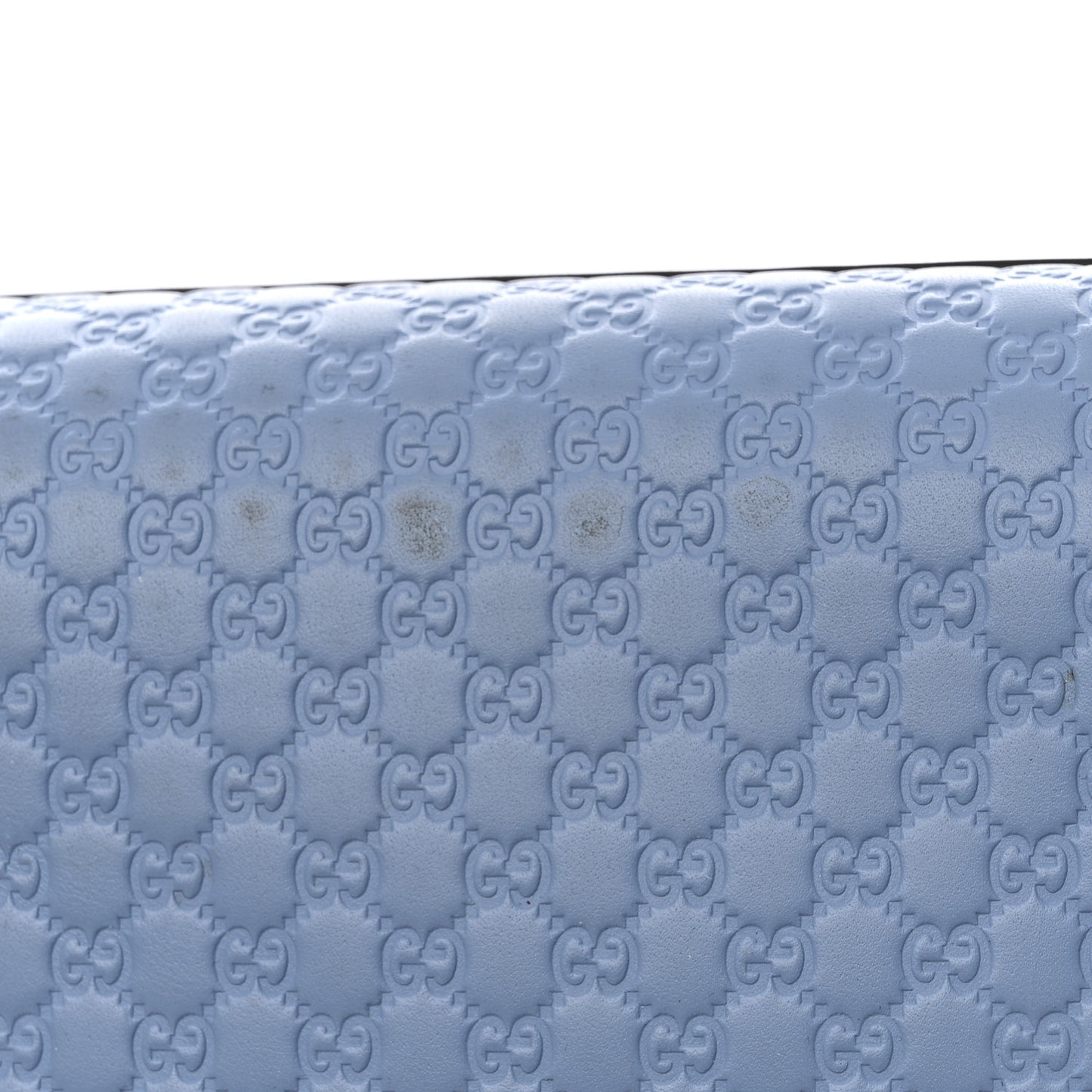 Soft Microguccissima Small Zippered Satchel Light Blue