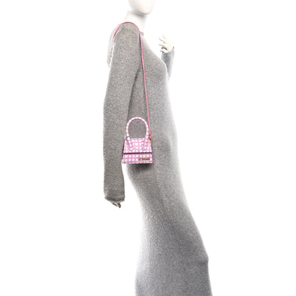 Jacquemus Smooth Calfskin Check Printed Le Chiquito Pink White 2 of 9