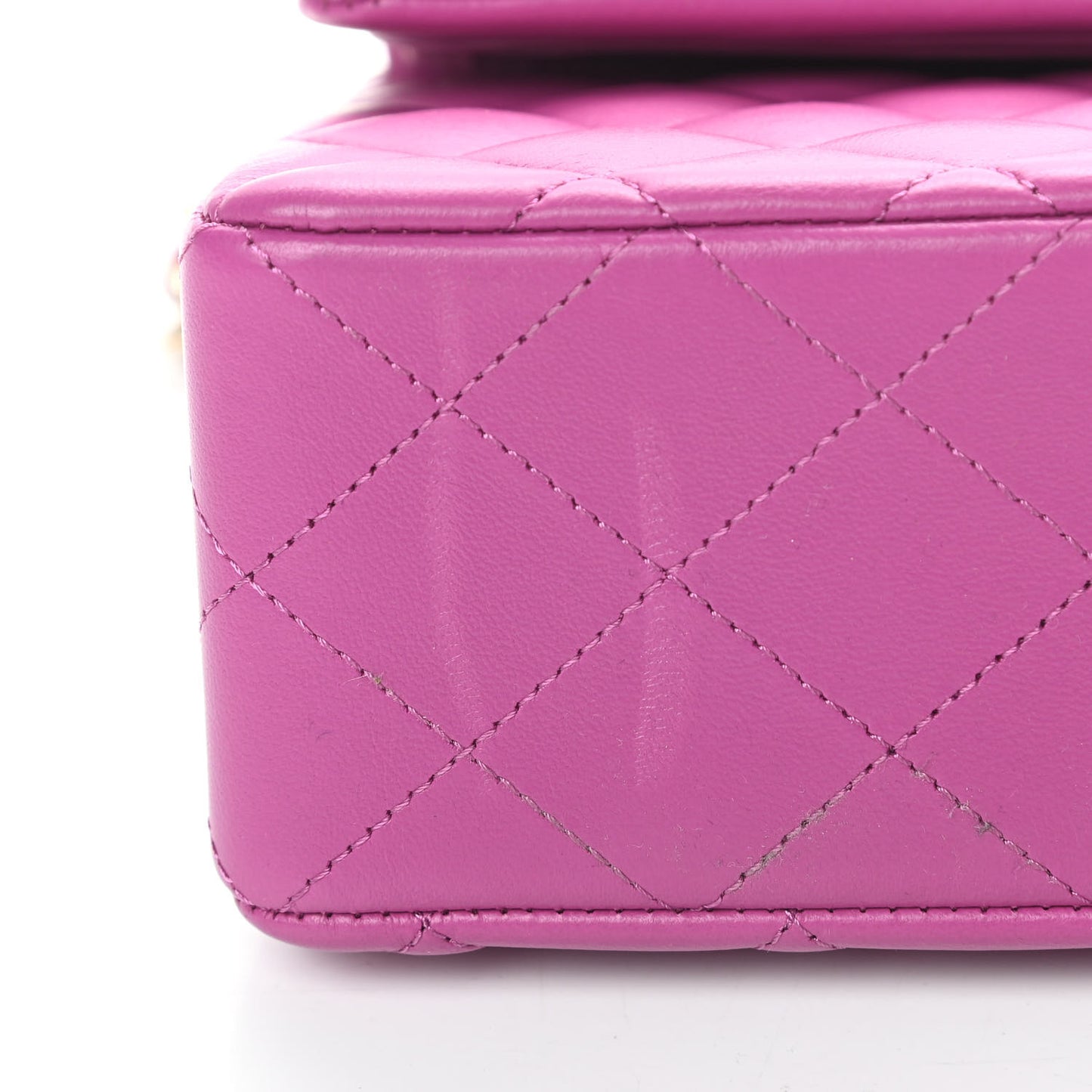Lambskin Quilted Small Double Flap Purple