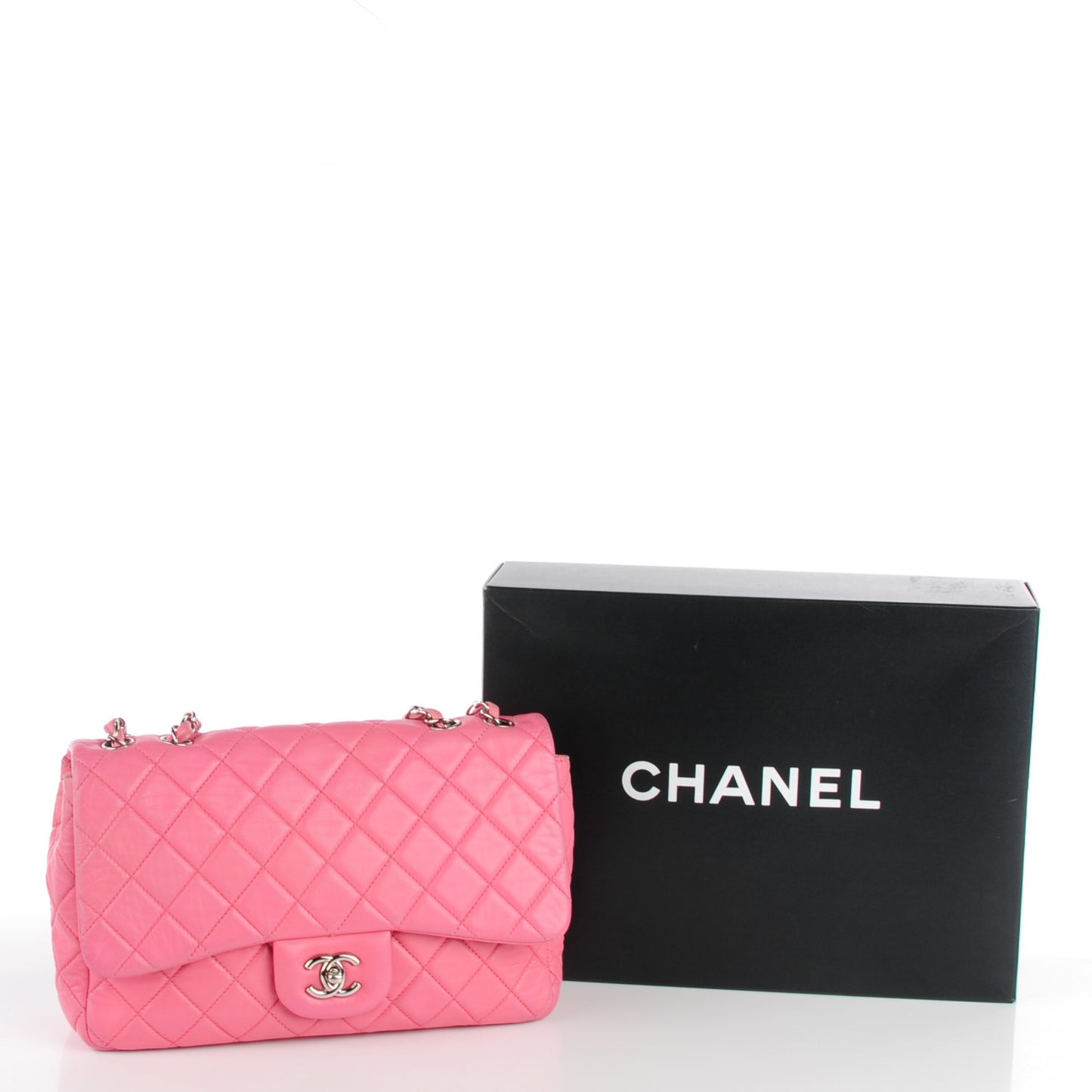 Lambskin Quilted Jumbo Single Flap Pink